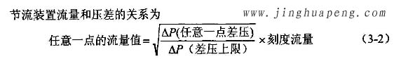 高效過濾器流量風(fēng)量檢測中節(jié)流裝置流量和壓差的關(guān)系圖